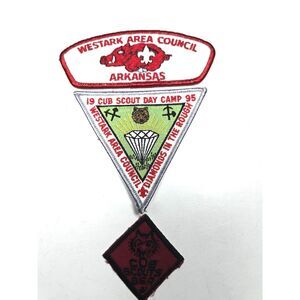 Vintage Arkansas Cub Boy Scouts Patches X 3 BSA Unused Westark Council Camp